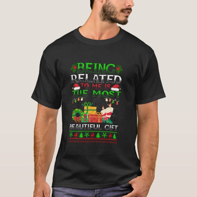 T-shirt Être Lié À Moi Drôle Noël Dit Long Sl (Devant)