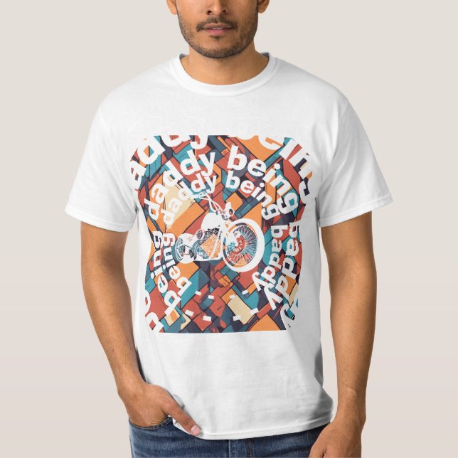 T-shirt "Être papa être malade" Chopper papa géométrique (Devant)