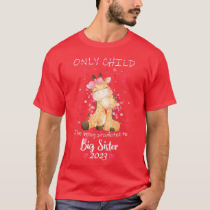 T-shirt Être promu à la grande soeur 2023 Giraffe Annonce