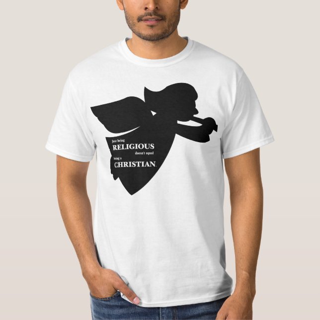 T-shirt Être religieux n'est pas égal à être chrétien (Devant)