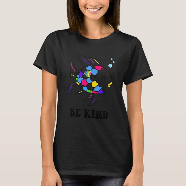 T-shirt Être Sage Rainbow Fish Enseignant La Vie À La (Devant)