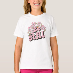 T-shirt Etre toujours Écriture dans les fleurs rétro et le