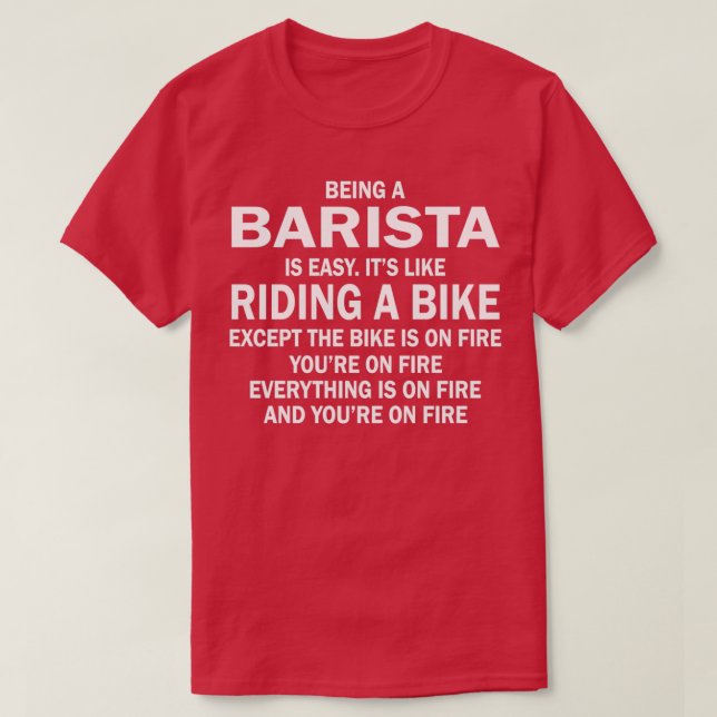 T-shirt ÊTRE UN BARISTA, C'EST FACILE D'ÊTRE UN BARISTAx27 (Design devant)