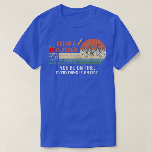 T-shirt Être un enseignant est facile C'est comme monter u (Design devant)