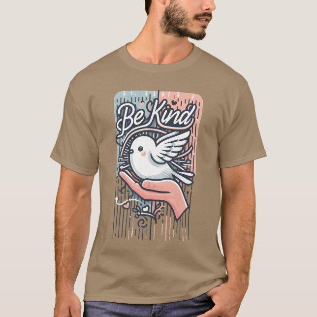 T-shirt être un oiseau gentil vintage (Devant)