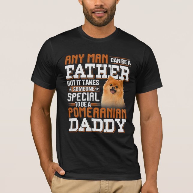 T-shirt Être un papa de Poméranie (Devant)