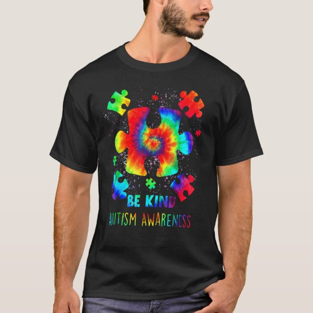 T-shirt Être un peu de pièces de puzzle Tie Dye Sensibilis (Devant)