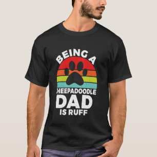 T-shirt Être un Sheepadoodle Papa est ruff Sheepadoodle