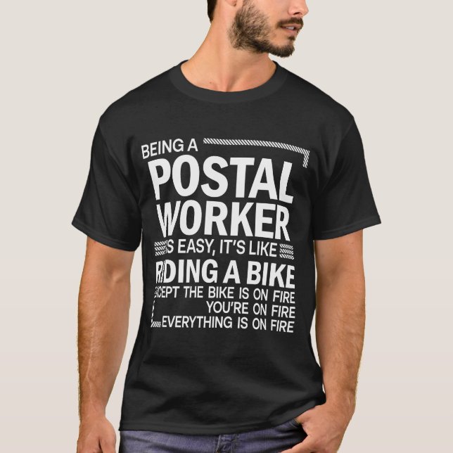 T-shirt Être Un Travailleur Postal Facile Comme Faire Un V (Devant)