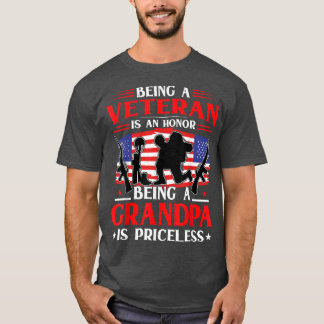 T-shirt Être un vétéran est un honneur Être un grand-père