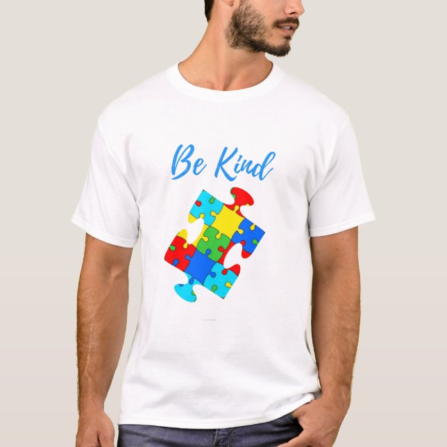 T-shirt Être une Sensibilisation sur l'autisme de puzzle c (Devant)