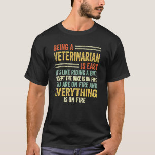 T-shirt Être Vétérinaire Est Facile C'Est Comme Faire Un V