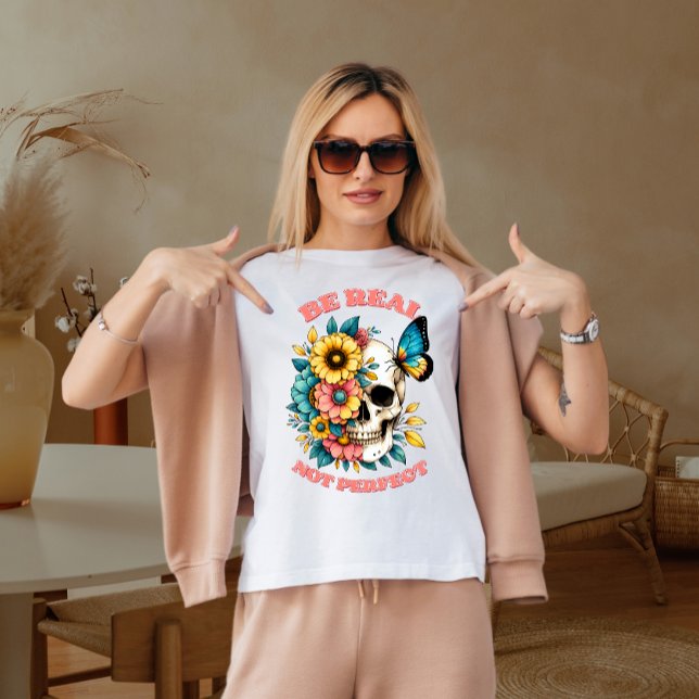 T-shirt Être vrai pas parfait (Créateur téléchargé)