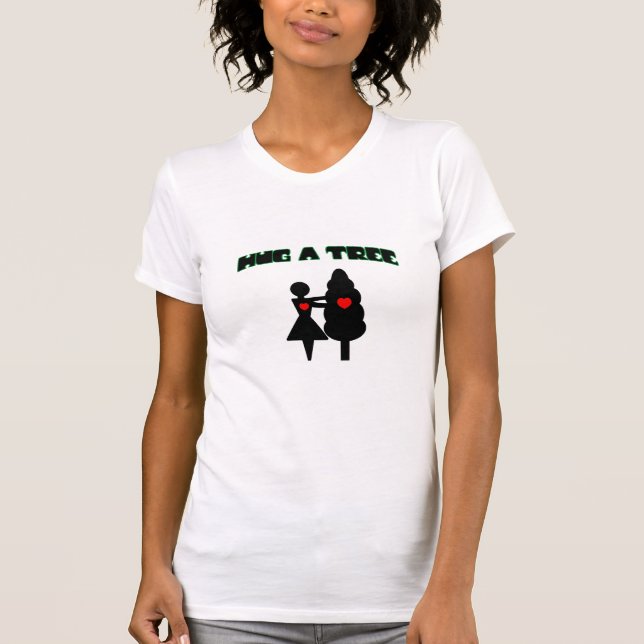T-shirt Étreignez un arbre avec des coeurs (Devant)