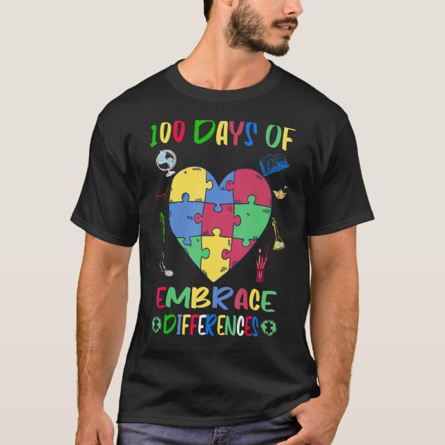 T-shirt Étreindre les différences Éducation sur l'autisme  (Devant)