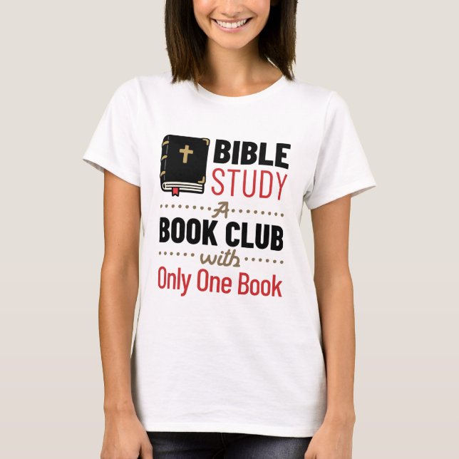 T-shirt Étude biblique Religion chrétienne Église Un livre (Devant)