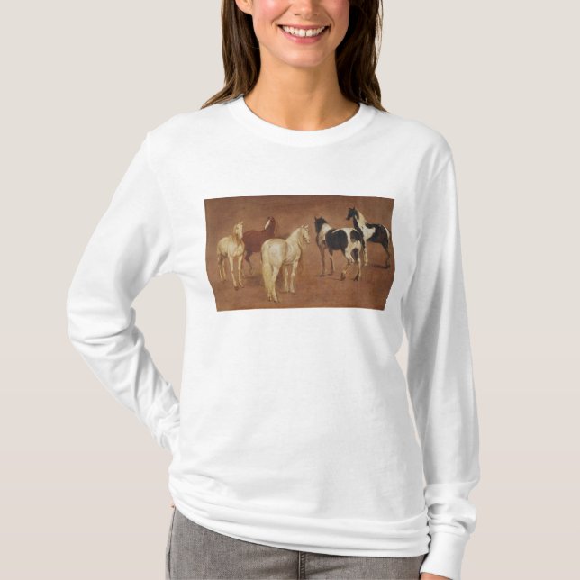 T-shirt Étude de cinq chevaux (Devant)