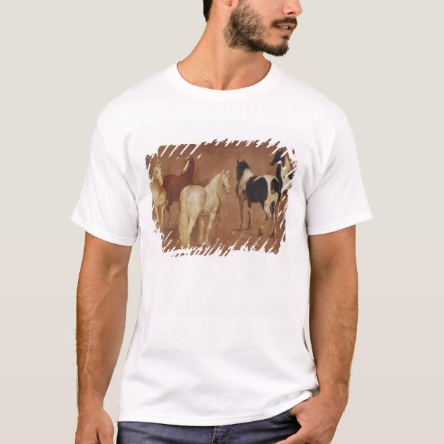 T-shirt Étude de cinq chevaux (Devant)