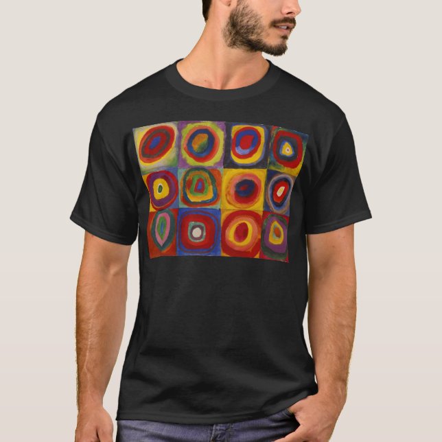 T-shirt Étude de couleur des cercles Carré par Kandinsky (Devant)