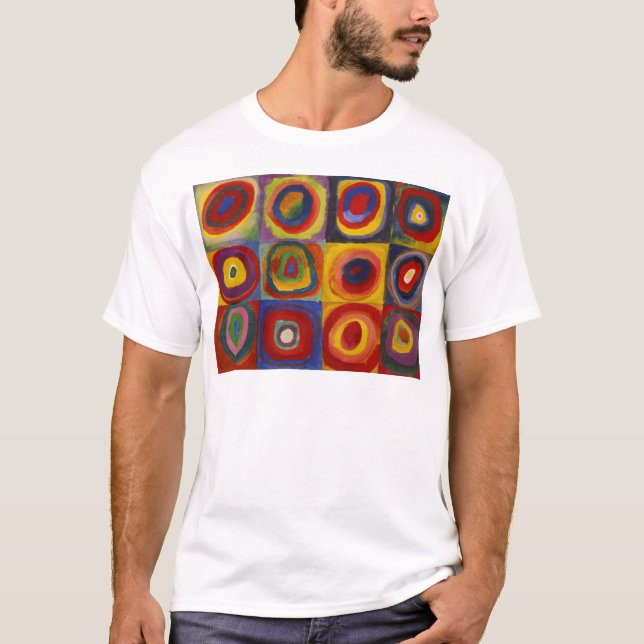 T-shirt Étude de couleur des cercles Carré par Kandinsky (Devant)