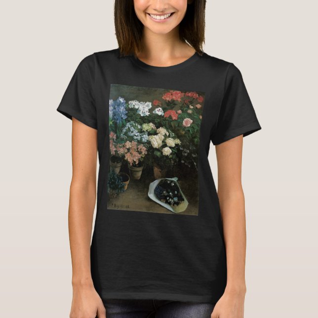 T-shirt Étude de fleurs par Frédéric Bazille, Art ancien (Devant)