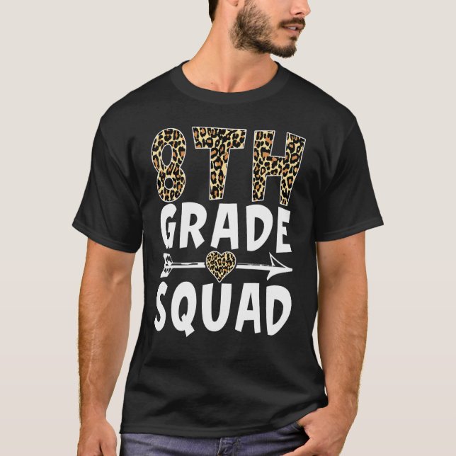 T-shirt Étude de l'enseignant de 8e année Leopard de l'équ (Devant)