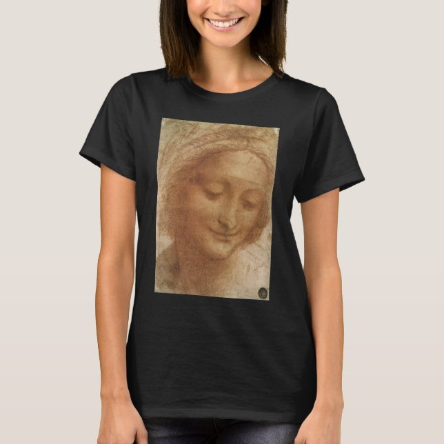 T-shirt Étude de portrait de sainte Anne par Léonard de Vi (Devant)
