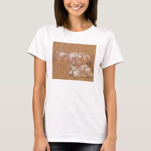 T-shirt Étude des chèvres (dessin) (Devant)