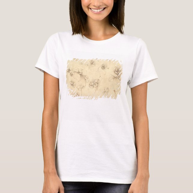 T-shirt Étude des fleurs des Plantes de l'herbe (Briza M (Devant)