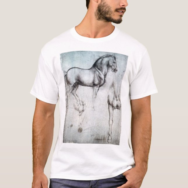 T-shirt Étude du cheval, Léonard de Vinci (Devant)