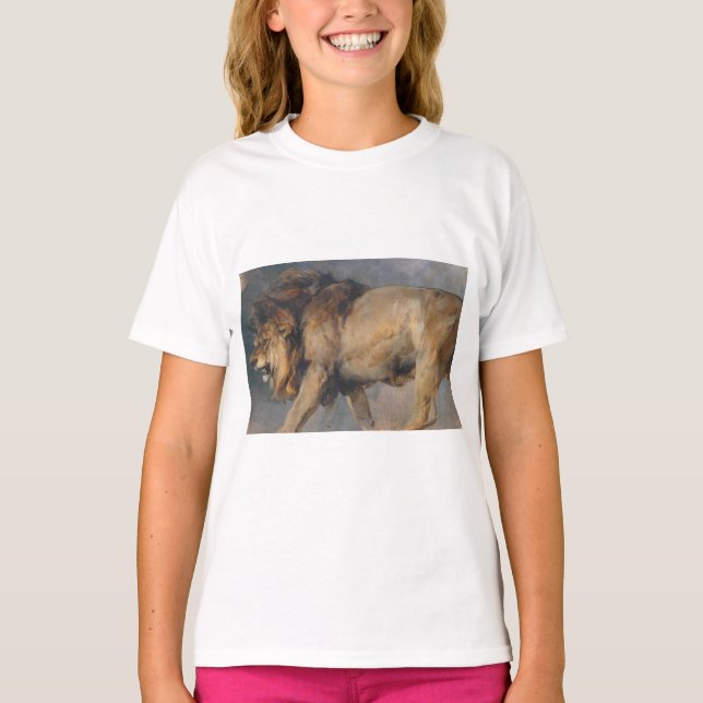 T-shirt Étude d'un lion (par Edwin Henry Landseer) (Devant)