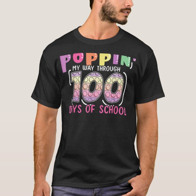 T-shirt Étudiant 100e Jours Pop Bubble Fidget 100 Jours De (Devant)