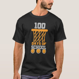 T-shirt Étudiant 100ème Jour Basket Ball 100 Jours De Sch
