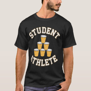 T-shirt Étudiant Athlète de Beer Pong Universitaire