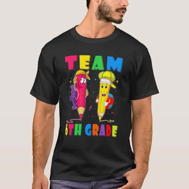 T-shirt Étudiant de 6e année de l'équipe Retourner à l'éco (Devant)