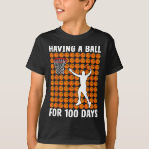 T-shirt Étudiant de basket-ball 100e jour ayant boule 100