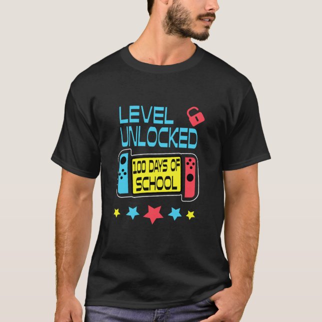 T-shirt Étudiant de jeu vidéo 100e jour enseignant (Devant)