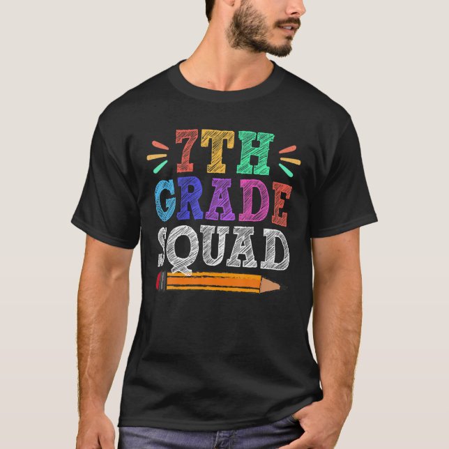 T-shirt Étudiant de la 7e année de l'équipe enseignant drô (Devant)