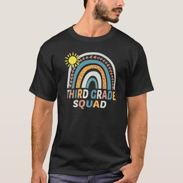 T-shirt Étudiant d'équipe de 3e année Rainbow 100e jour (Devant)
