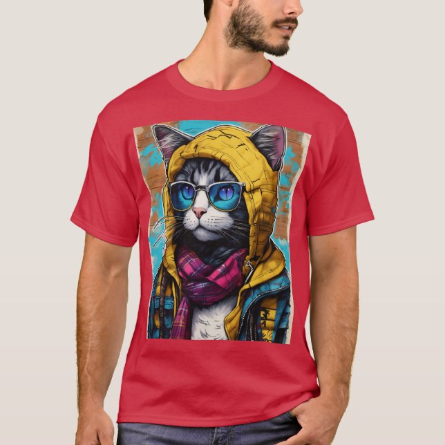 T-shirt Étudiant en chats (Devant)