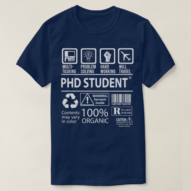 T-shirt Étudiant en doctorat 2 (Design devant)