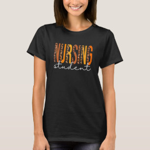 T-shirt Étudiant en Soins infirmiers Léopard Automne Acti