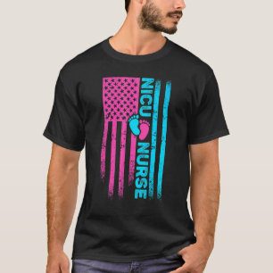 T-shirt Étudiant en soins infirmiers néonataux Drapeau Amé