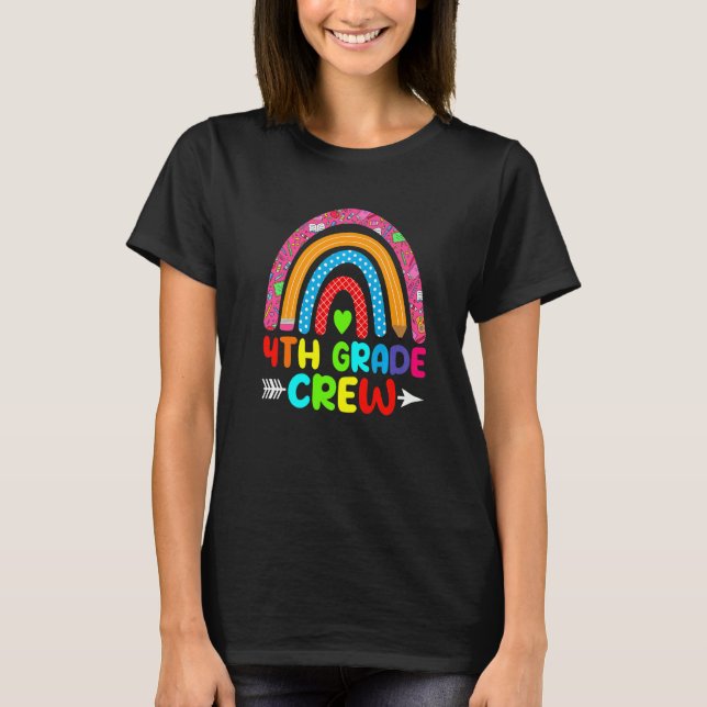 T-shirt Étudiant Enseignant 4e année d'équipage Rainbow Re (Devant)