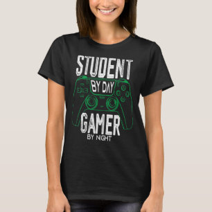 T-shirt Étudiant Par Jeu De Jour Par Mème De Nuit Pour Gam