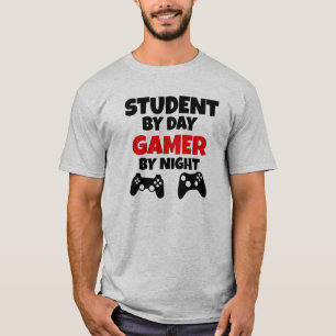 T-shirt Étudiant par jour, Gamer par nuit