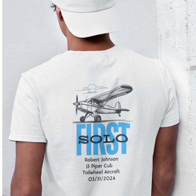T-shirt Étudiant pilote premier avion solo et nuages perso (Créateur téléchargé)