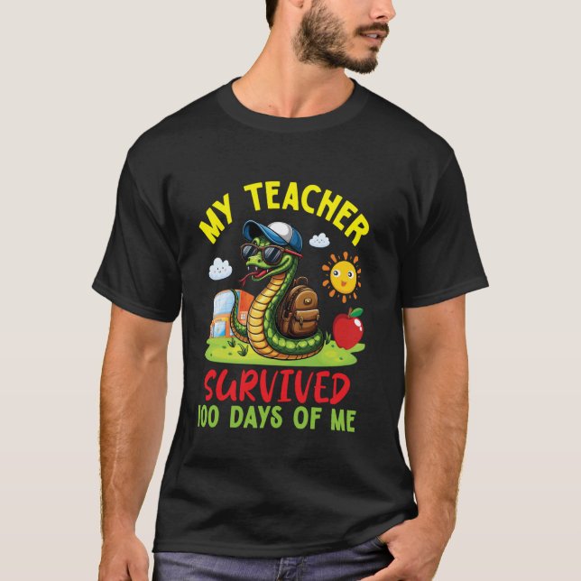 T-shirt Étudiant serpent dos école mon professeur a survéc (Devant)