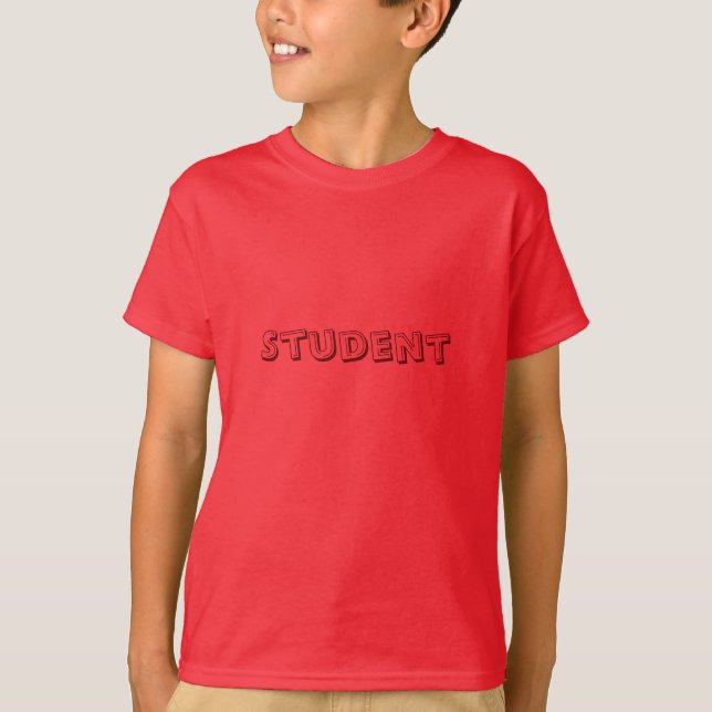 T-shirt Étudiant Texte Personnalisé Enfants Chemises T Rou (Devant)