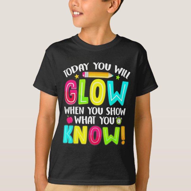 T-shirt Étudiants Ce Que Vous Montrez Test Examen Jour (Devant)